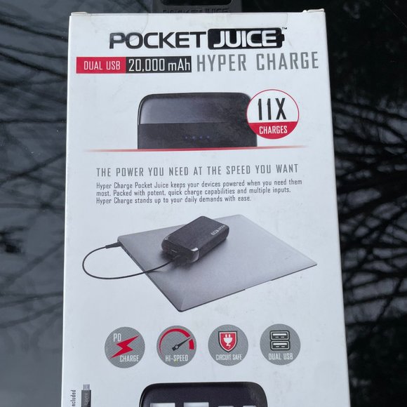 Pocket Juice 20K Hyper Charge 20000mAh Battery Power Bank & Portable  Charger with Dual USB Ports